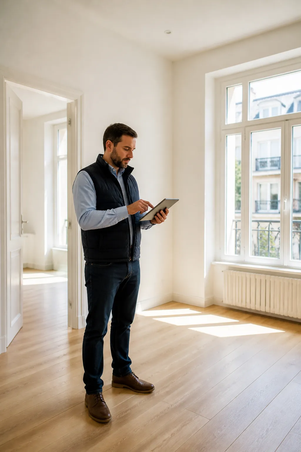 Expert en bâtiment dans un appartement rénové lumineux
