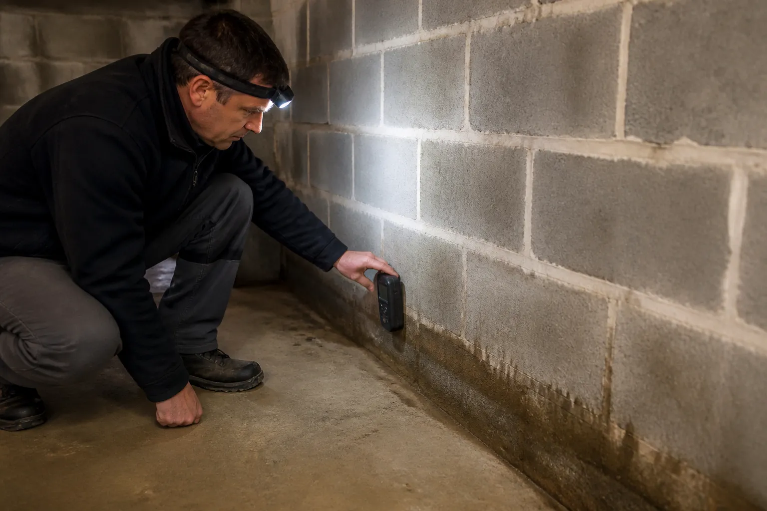 Mesure de l’humidité dans un sous-sol de pavillon