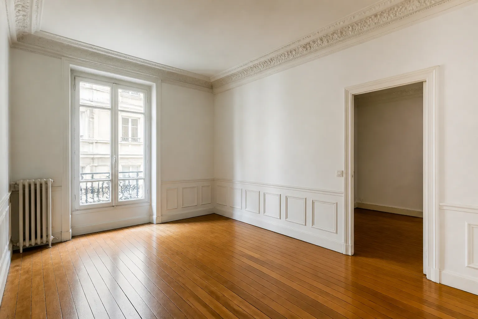 Appartement ancien lumineux prêt à être loué avec parquet et moulures