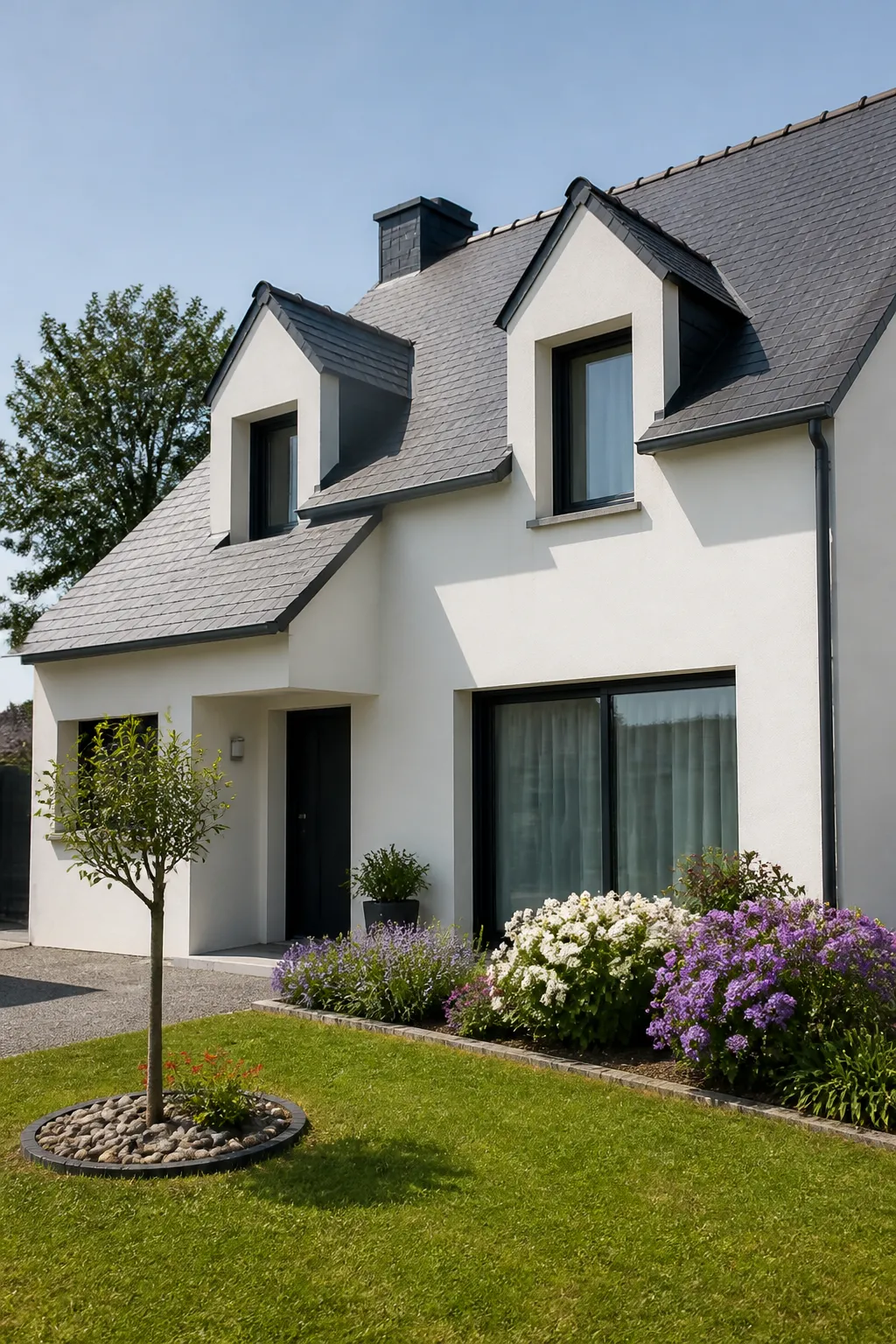 Maison individuelle avec jardin dans un quartier résidentiel, illustration d’un achat à Guipavas