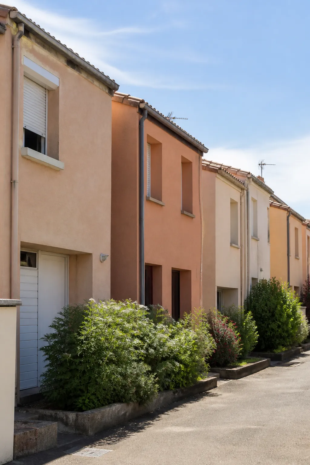 Rangée de maisons de ville mitoyennes à un étage