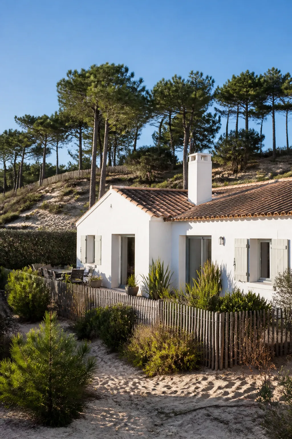 Maison individuelle près d’une dune boisée sur la côte sud des Landes