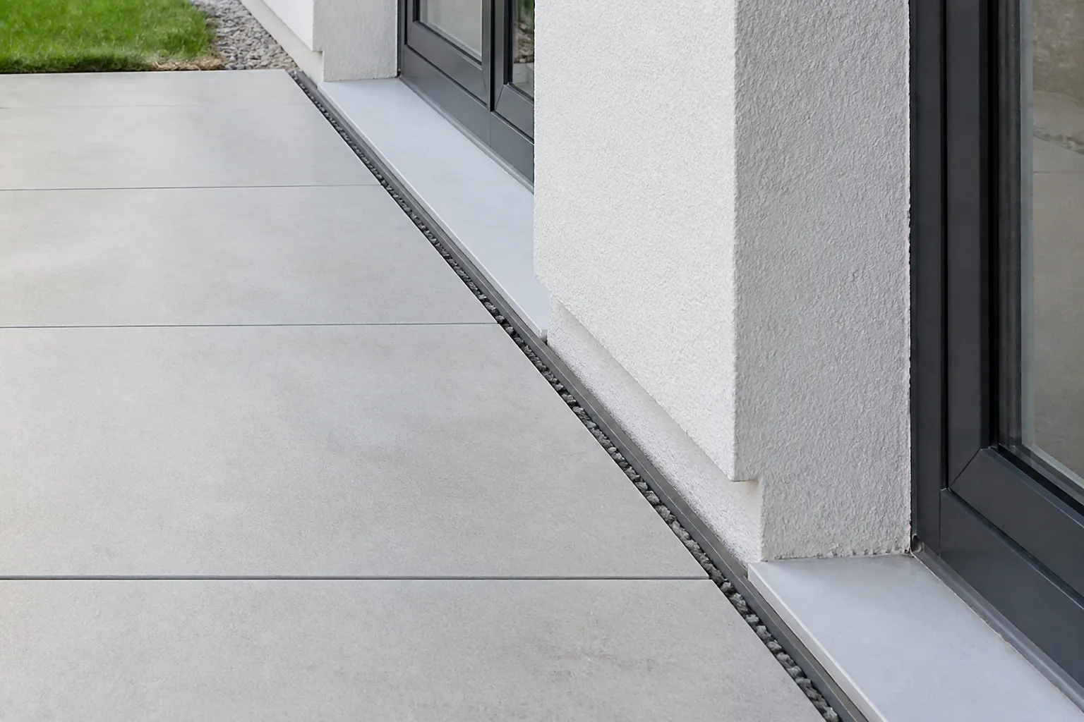 Terrasse décollée de la façade d’une maison