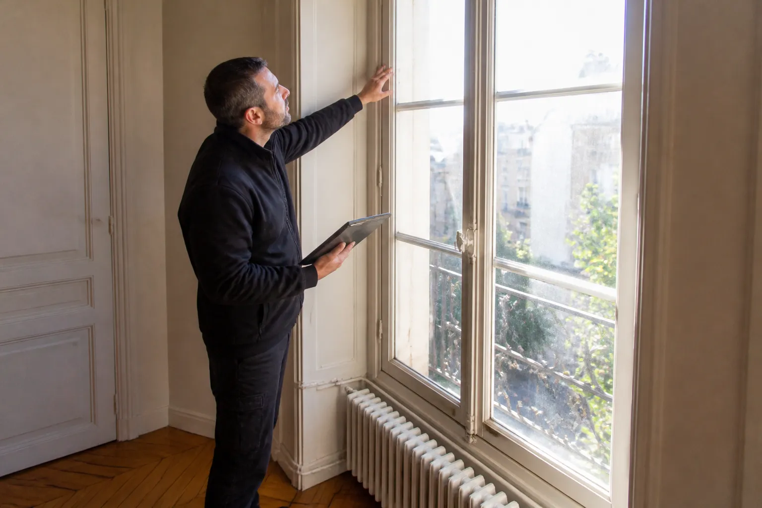 Expert dans un appartement des années 1950