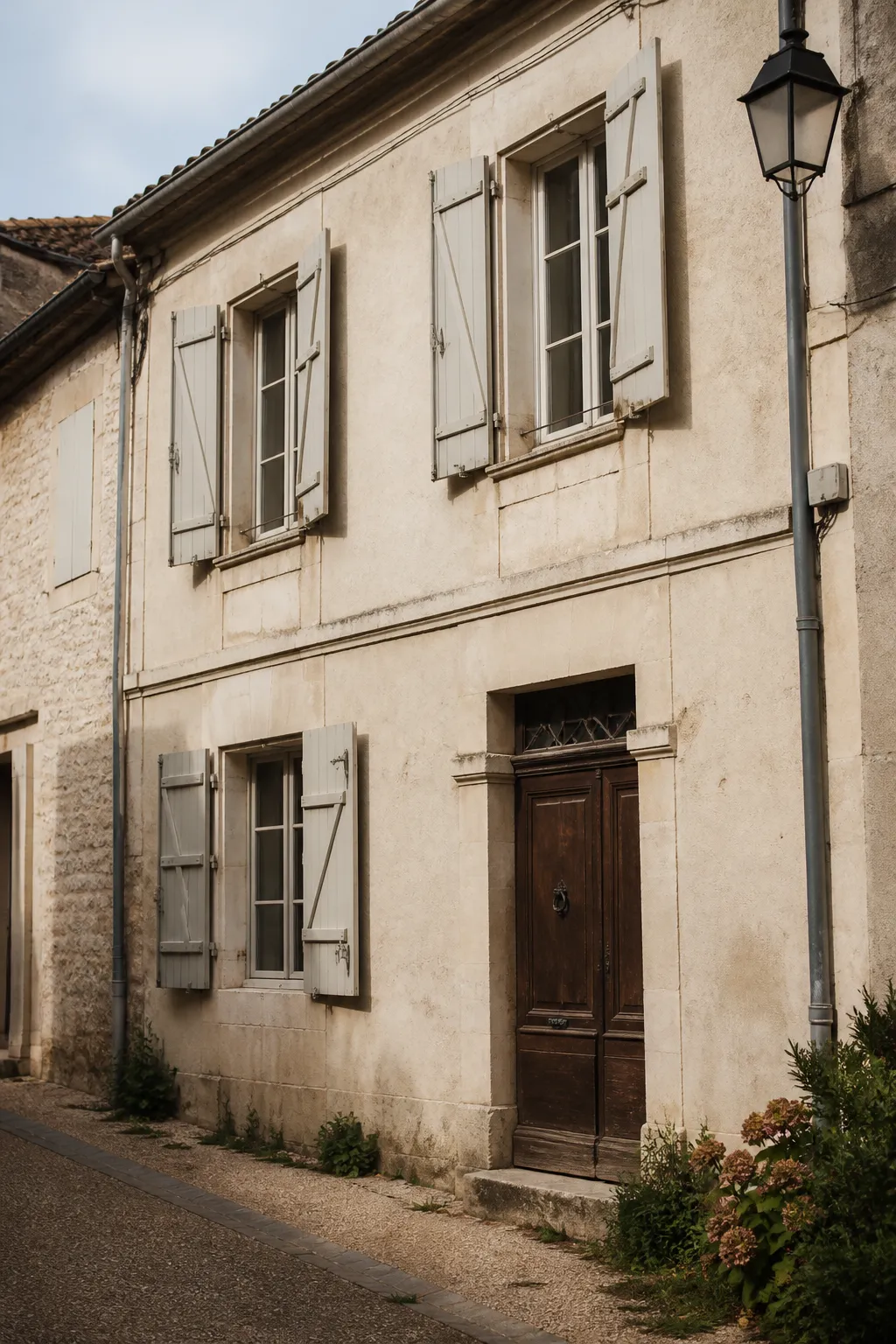Façade de maison de ville ancienne à Tarbes examinée avant un achat