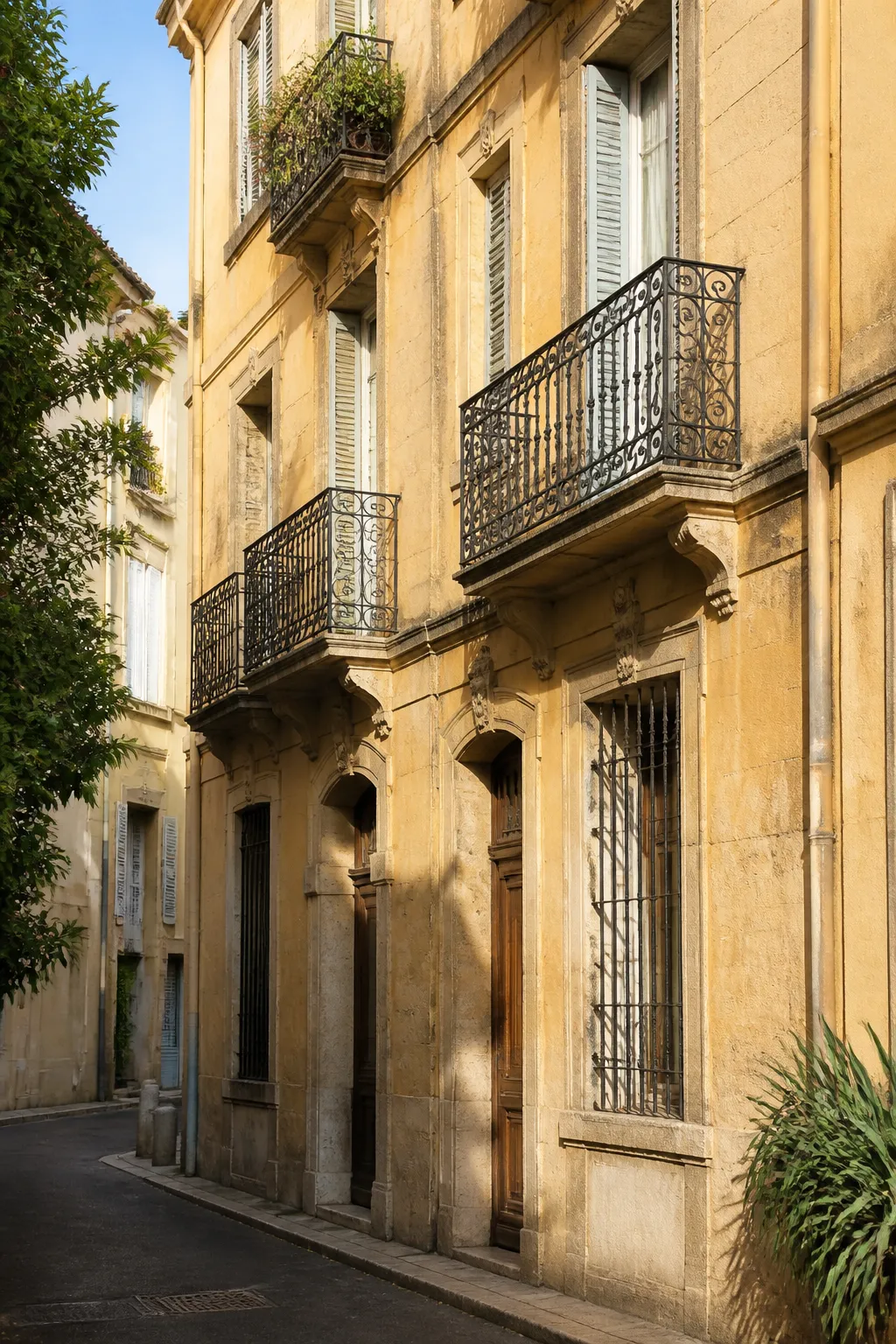 Immeuble ancien enduit dans une rue de Perpignan avant un achat