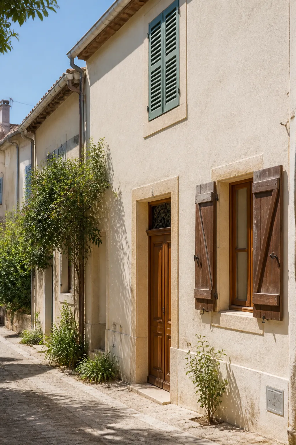 Maison de village enduite dans une rue calme avant un achat à Pia