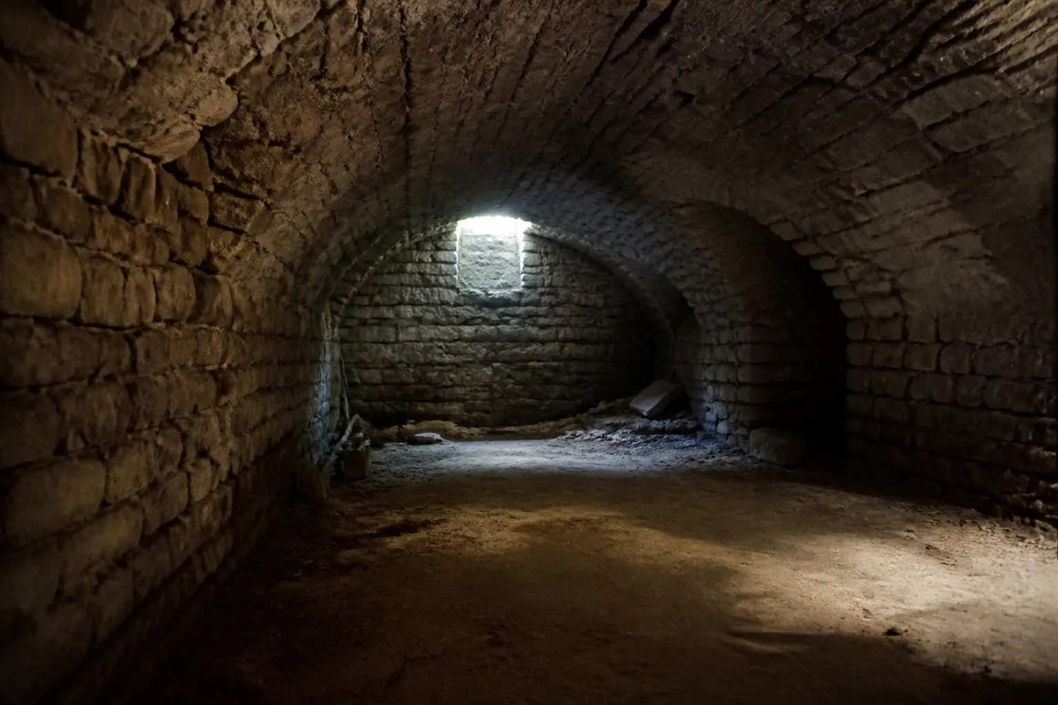 Cave voûtée en pierre d’un immeuble ancien