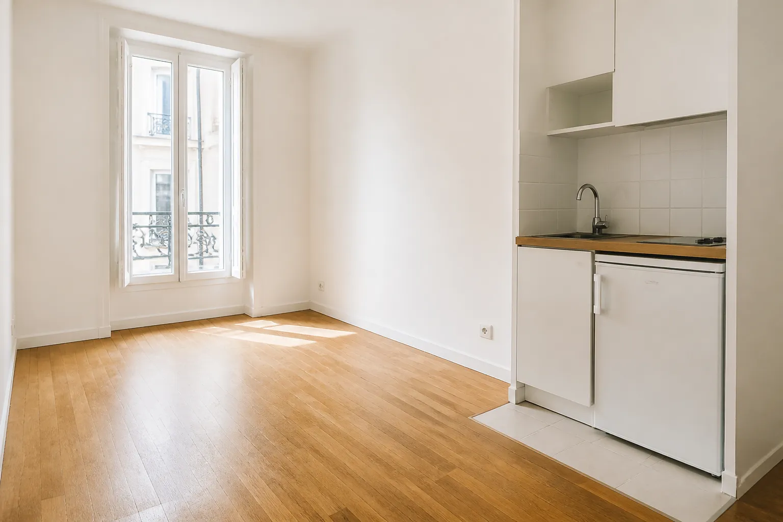 Petit appartement vide et lumineux prêt à être loué