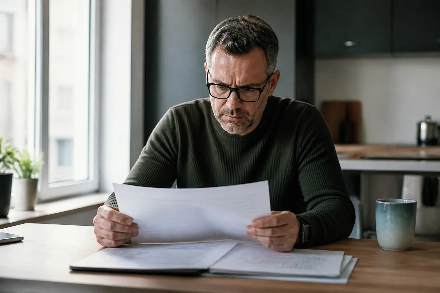 Expert lisant un état des risques avec un acheteur