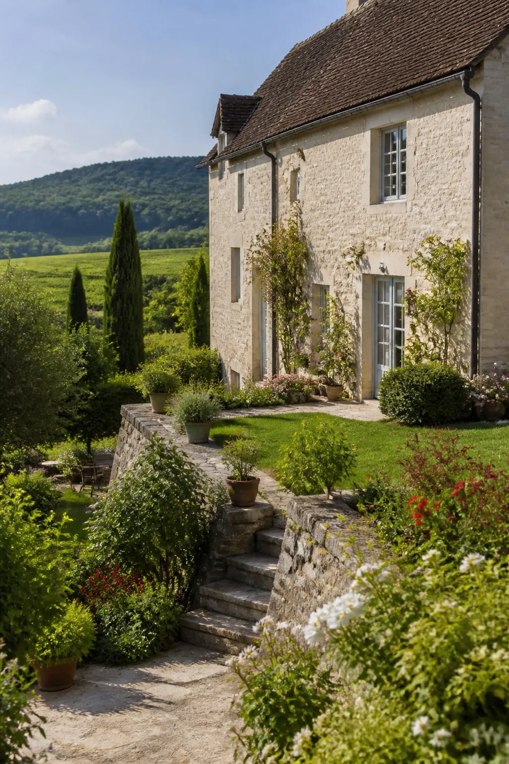 Maison bourguignonne en pierre claire sur les hauteurs d’Auxerre, examinée avant achat