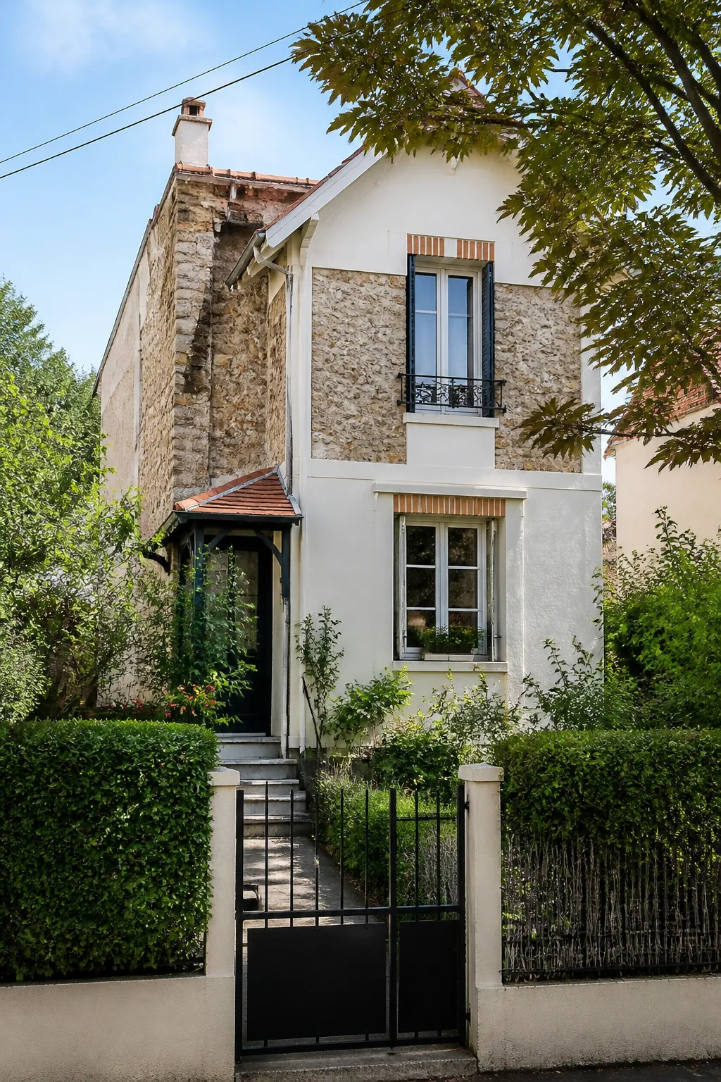Maison individuelle avec jardin dans un quartier résidentiel