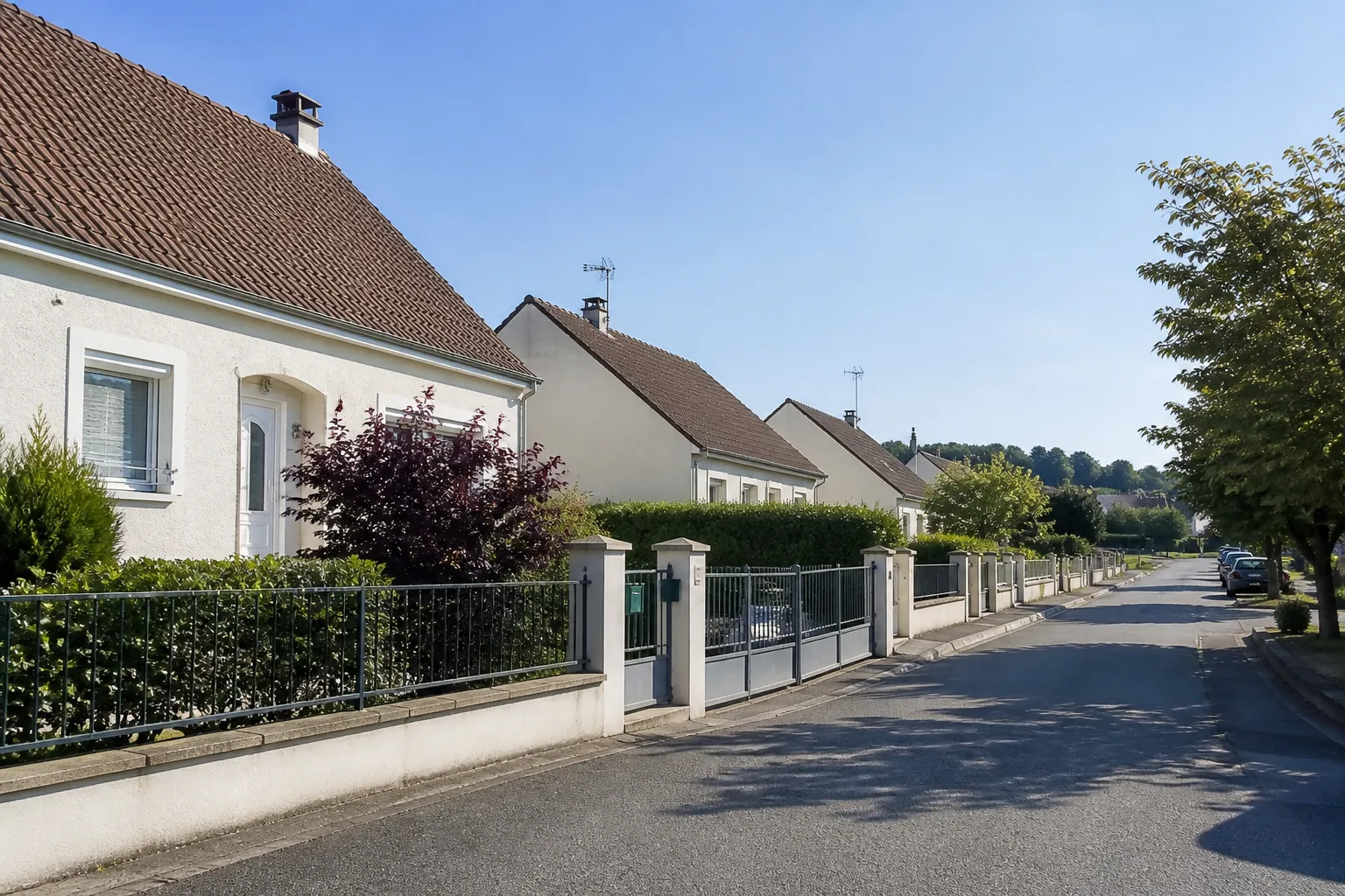 Quartier pavillonnaire en périphérie d’une ville de Champagne