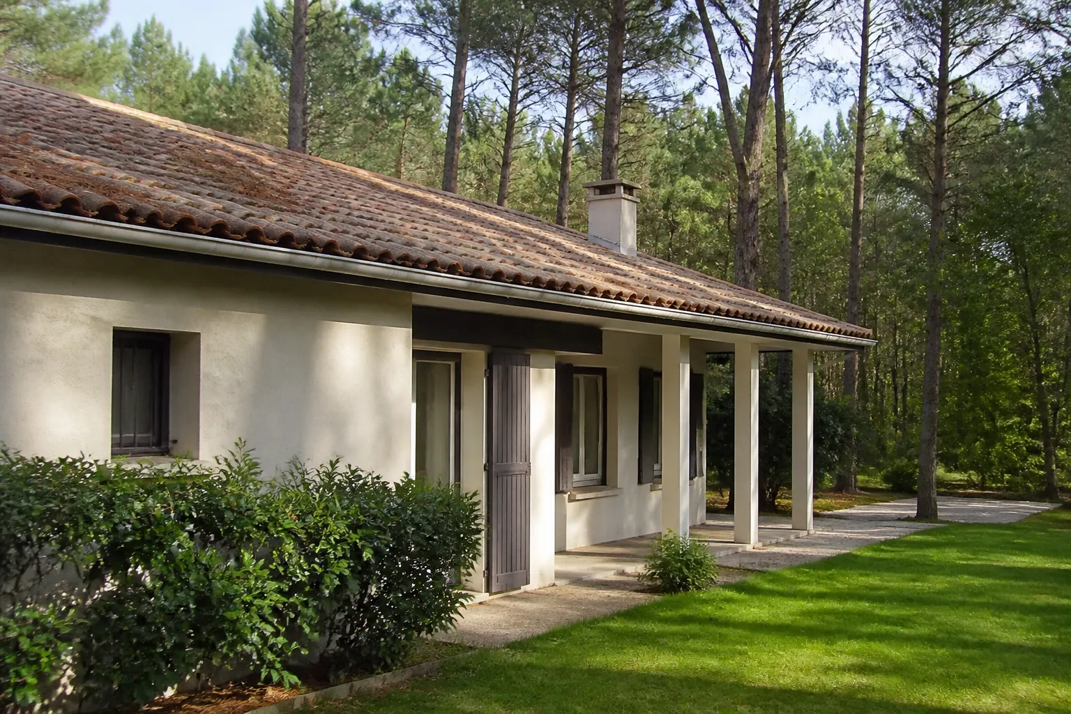 Maison individuelle en lisière de bois de pins