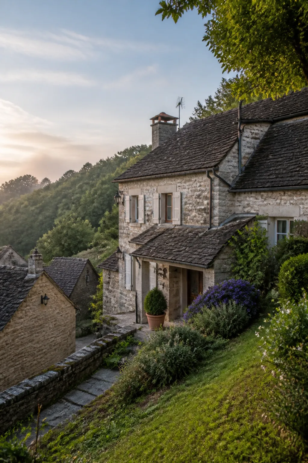 Maison en pierre calcaire sur un coteau de l’Yonne, examinée avant un achat