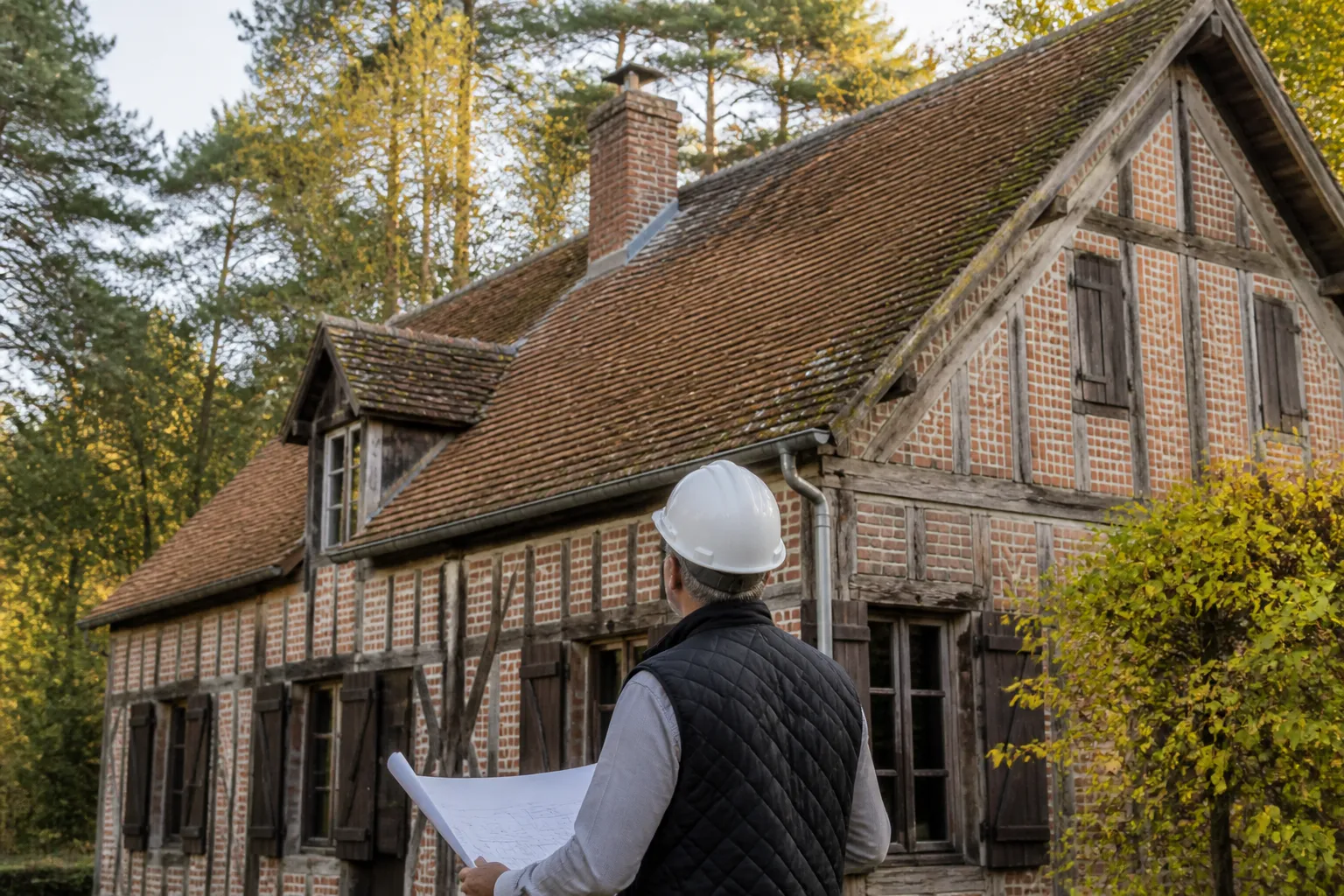 Maison solognote en brique et colombages