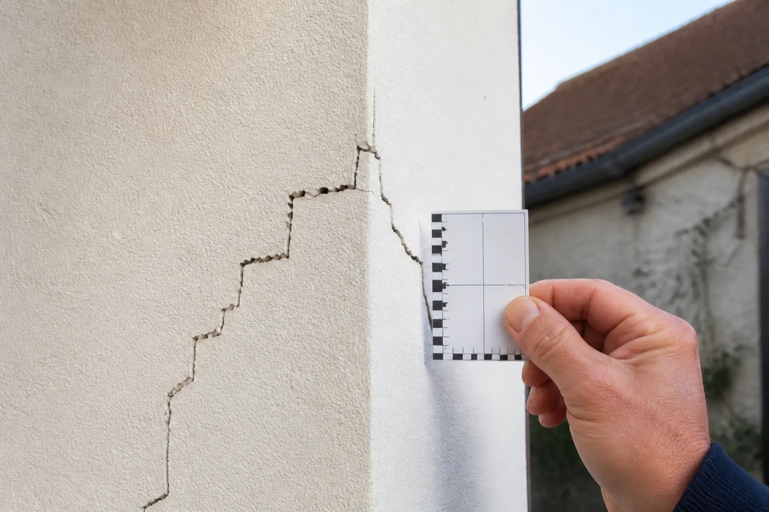 Fissure à l’angle d’une maison
