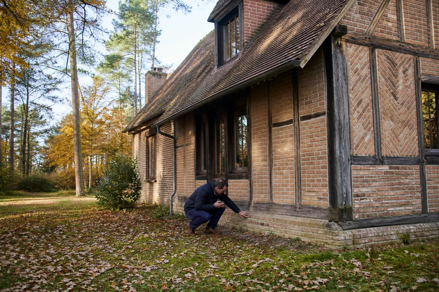 Maison solognote en brique dans le Loir-et-Cher