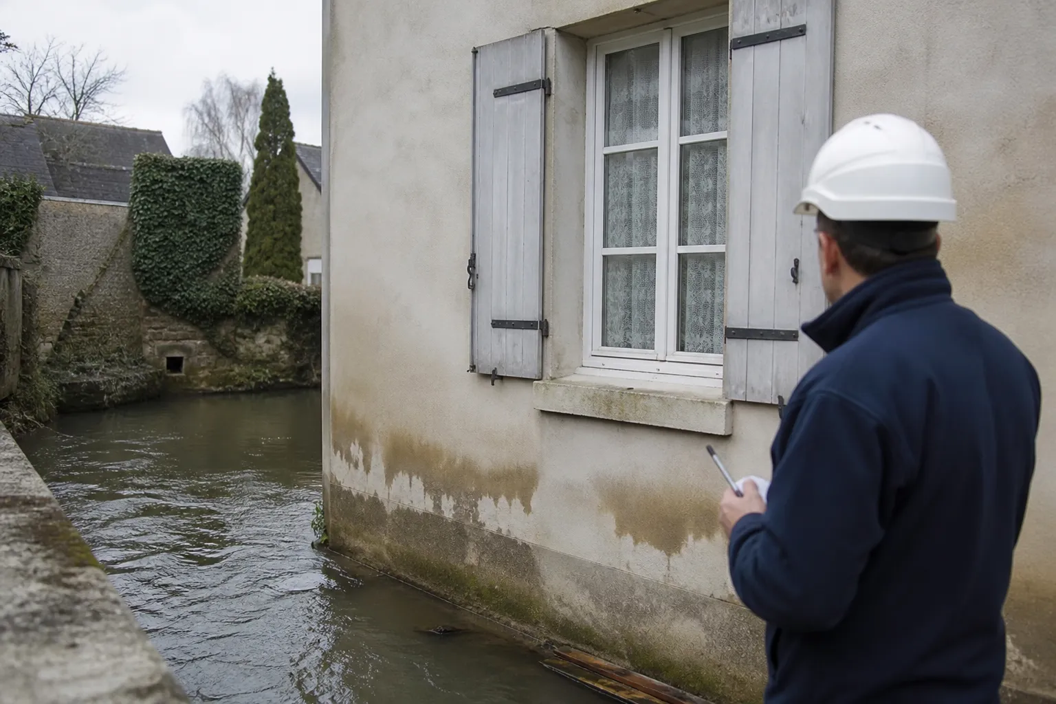 Maison au bord du Loing avec traces d’anciennes crues