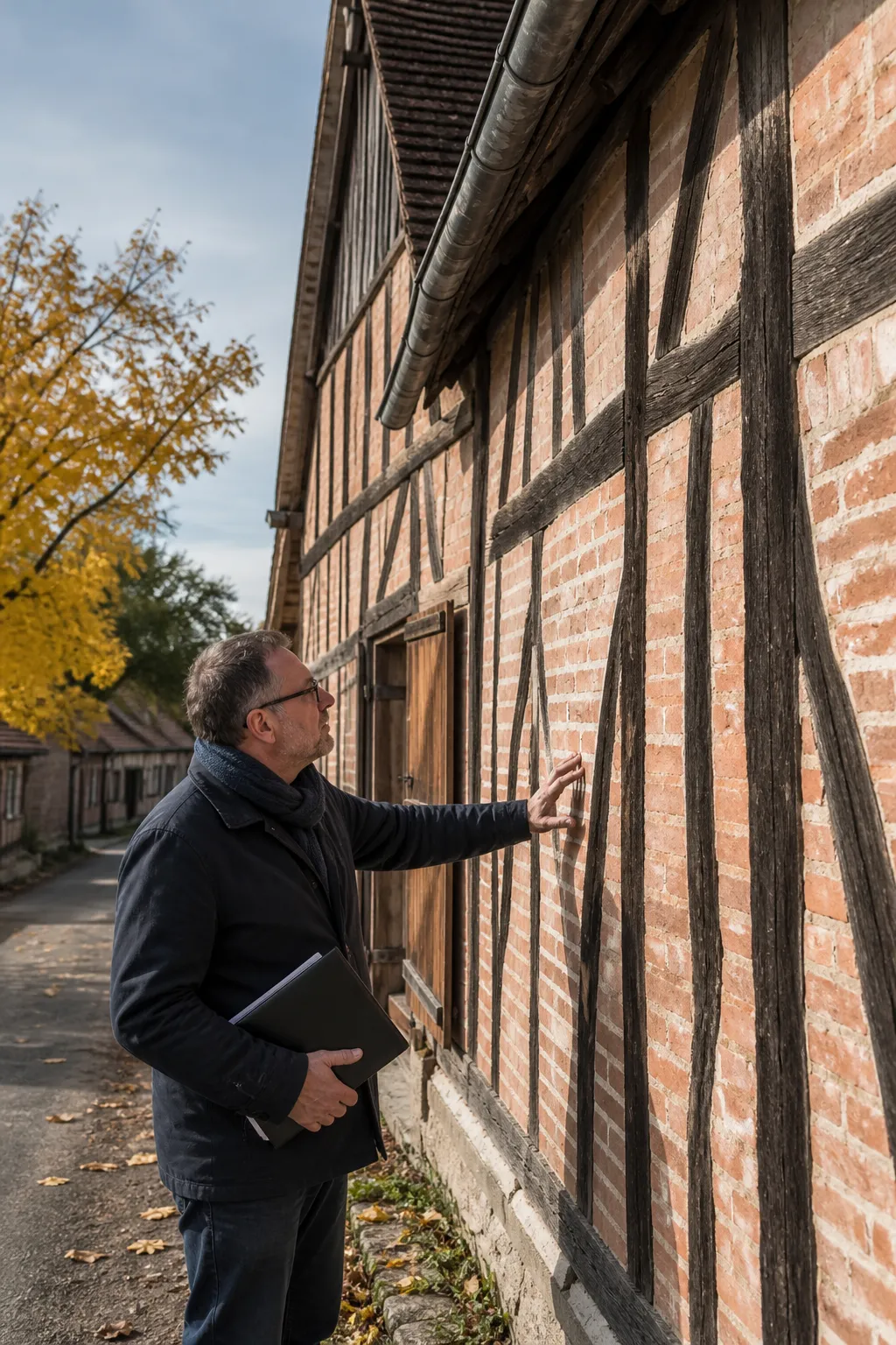 Maison solognote en brique et colombages à Romorantin