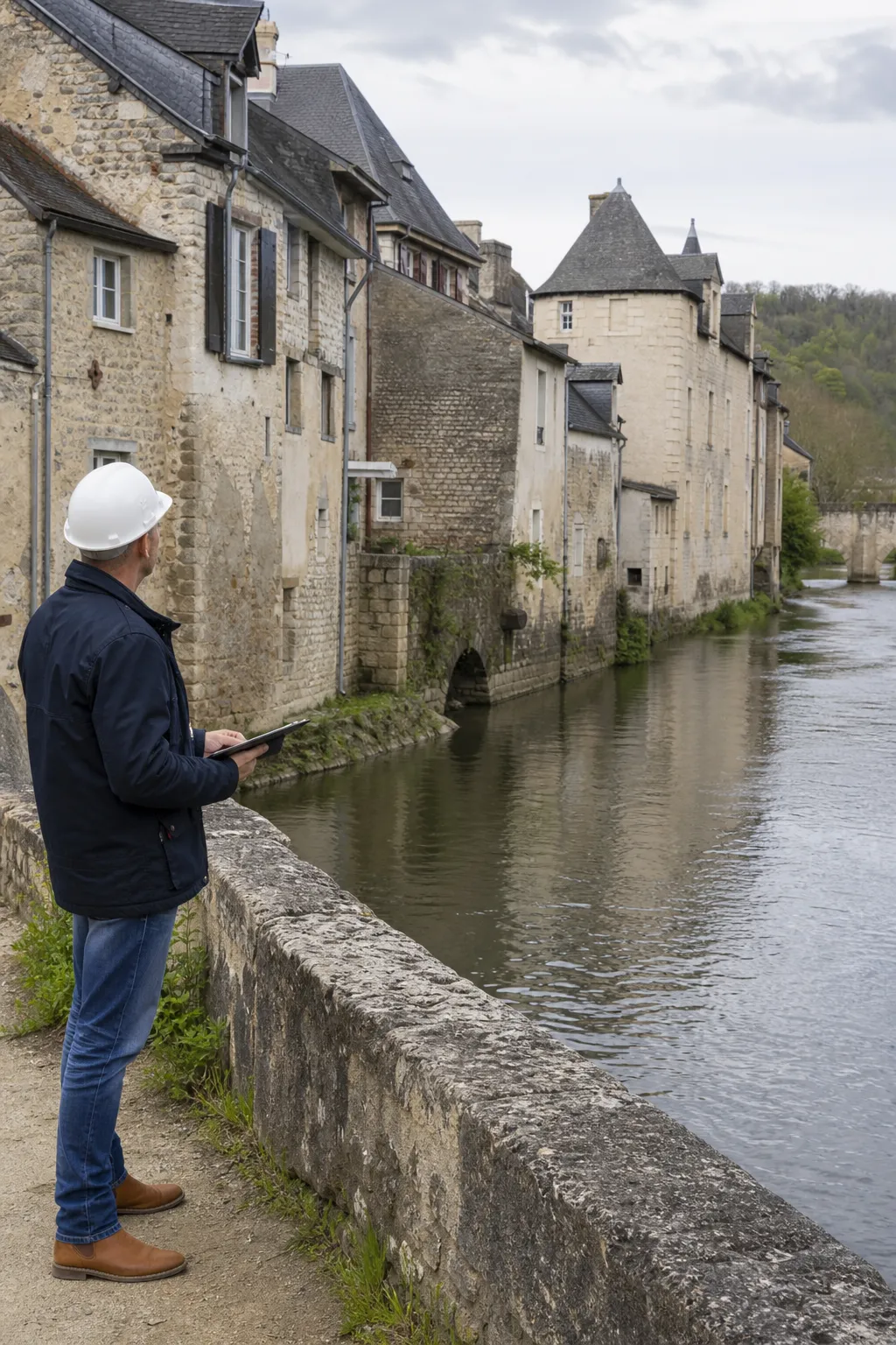 Maisons anciennes au bord du Loir à Vendôme
