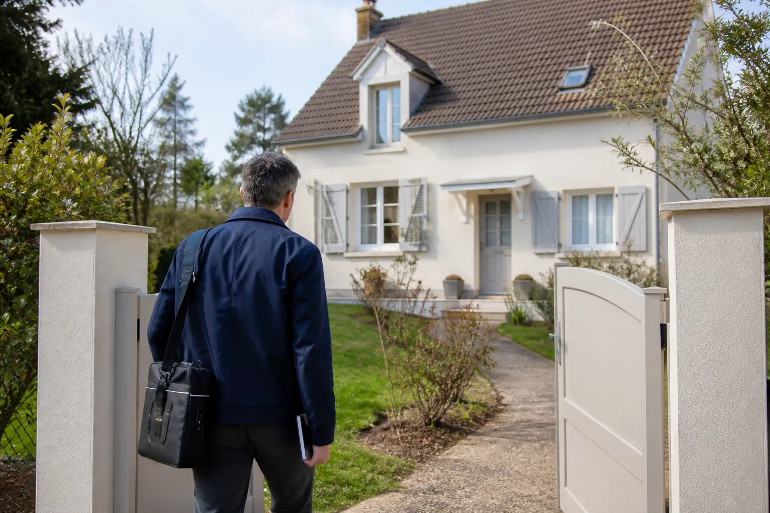 Expert en bâtiment lors d’un bilan avant achat