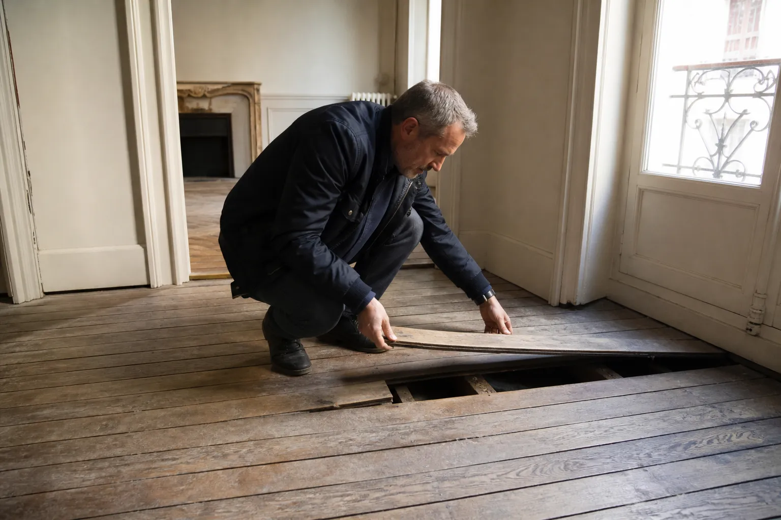 En appartement ancien : planchers bois et transformations